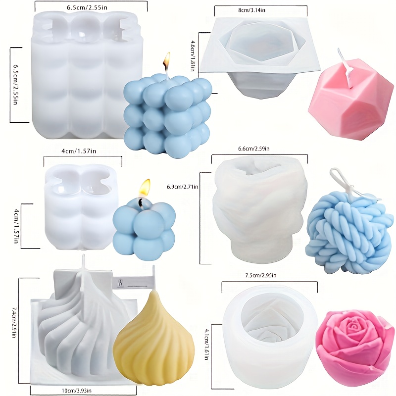 Candle Making Yarn - Conjunto de 6 moldes de silicone