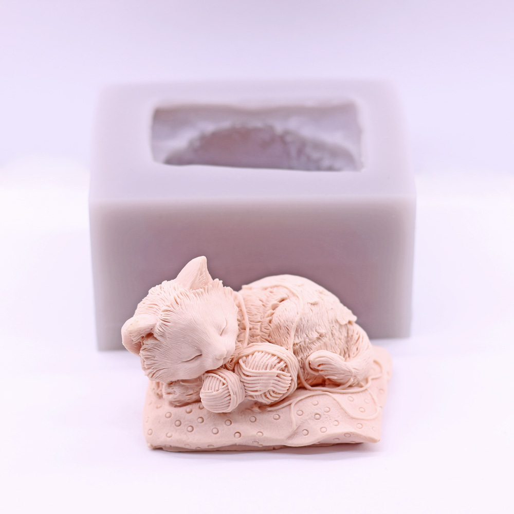 Molde de Silicone 3D de Gato B - Candle Making Yarn avaliação e preço
