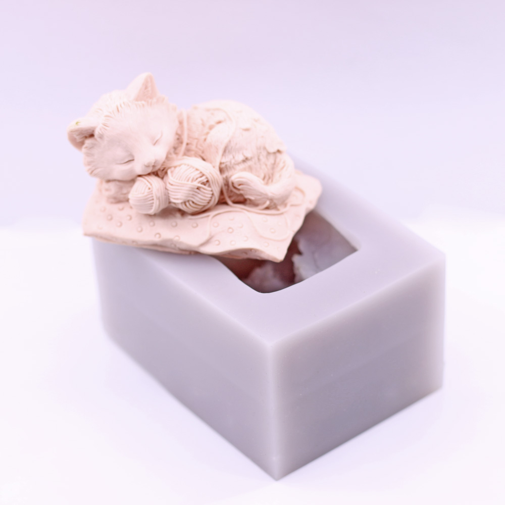 Molde de Silicone 3D de Gato B - Candle Making Yarn avaliação e preço