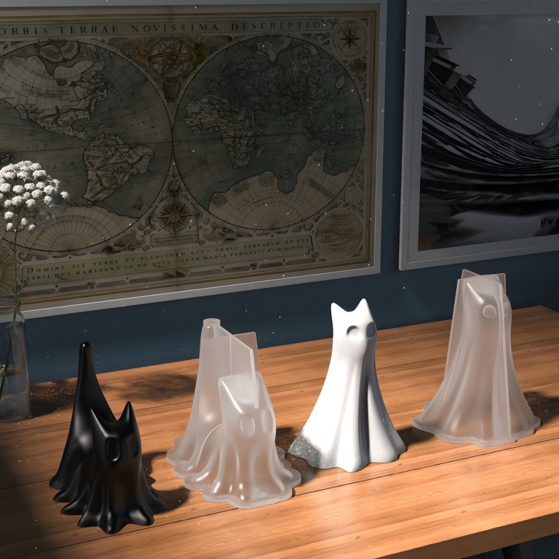 Gato fantasma halloween deskto - Candle Making Things avaliação e preço