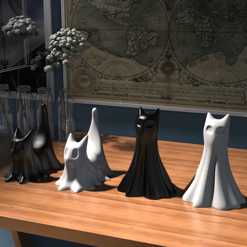 Gato fantasma halloween deskto - Candle Making Things avaliação e preço