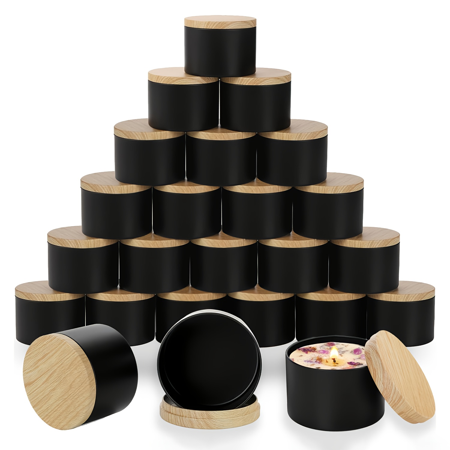 Frascos de velas pretos com ta - Candle Making Kit For Kids avaliação e preço