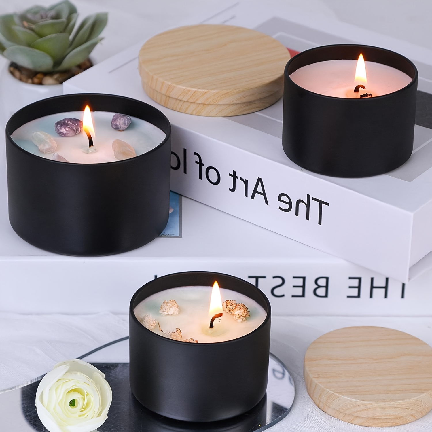 Frascos de velas pretos com ta - Candle Making Kit For Kids avaliação e preço