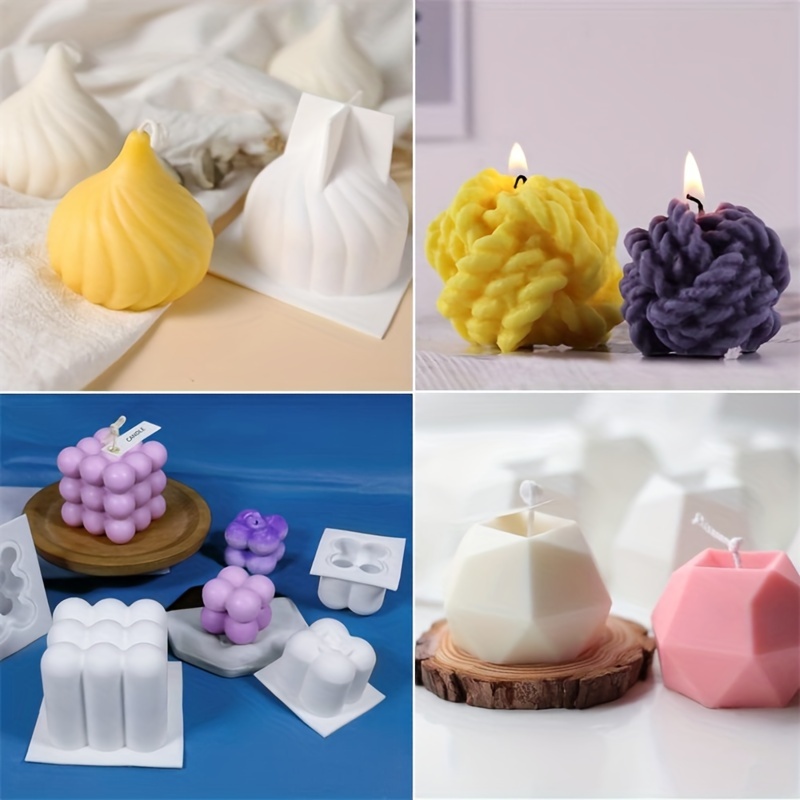 Conjunto de 6 moldes de silico - Candle Making Yarn avaliação e preço